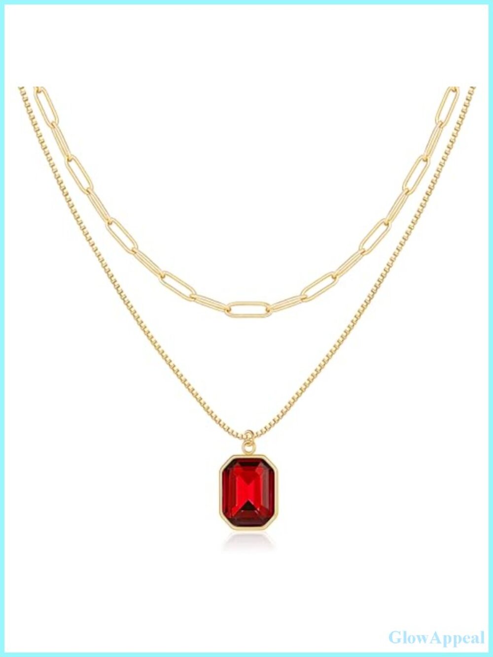 Birthstone Necklace Gold Plated Layered Stack Women Girl Gift